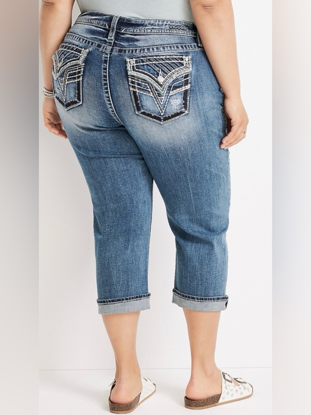 Vigoss Heritage Fit Mid Rise Capri Jeans Size 22 NWT - Picture 2 of 12